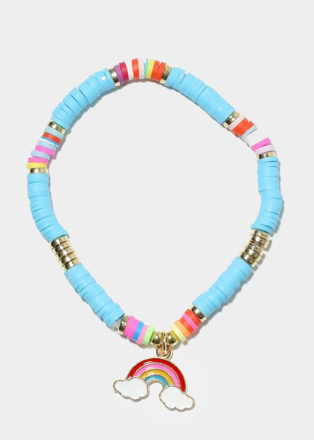 Rainbow Charm Beaded Bracelet