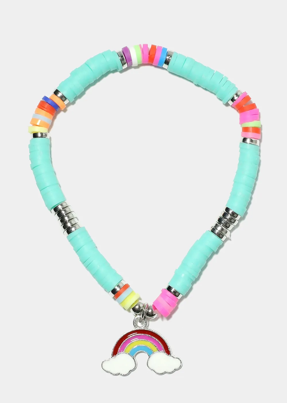 Rainbow Charm Beaded Bracelet