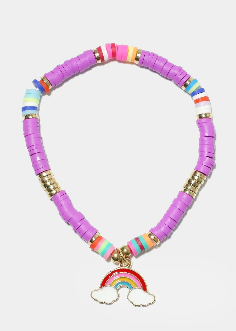 Rainbow Charm Beaded Bracelet