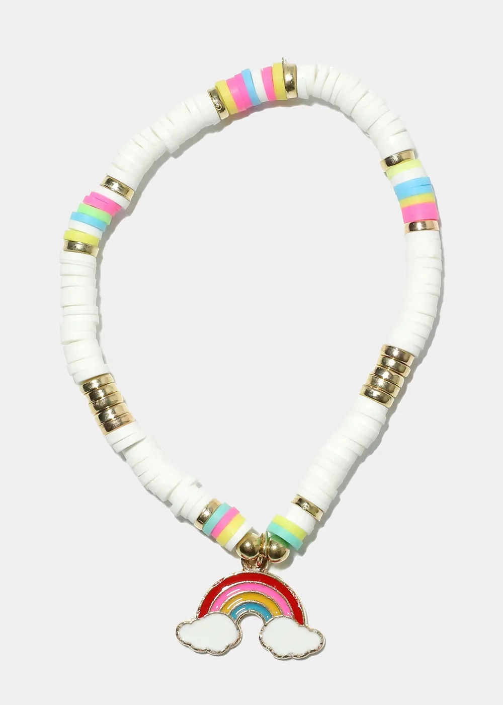 Rainbow Charm Beaded Bracelet