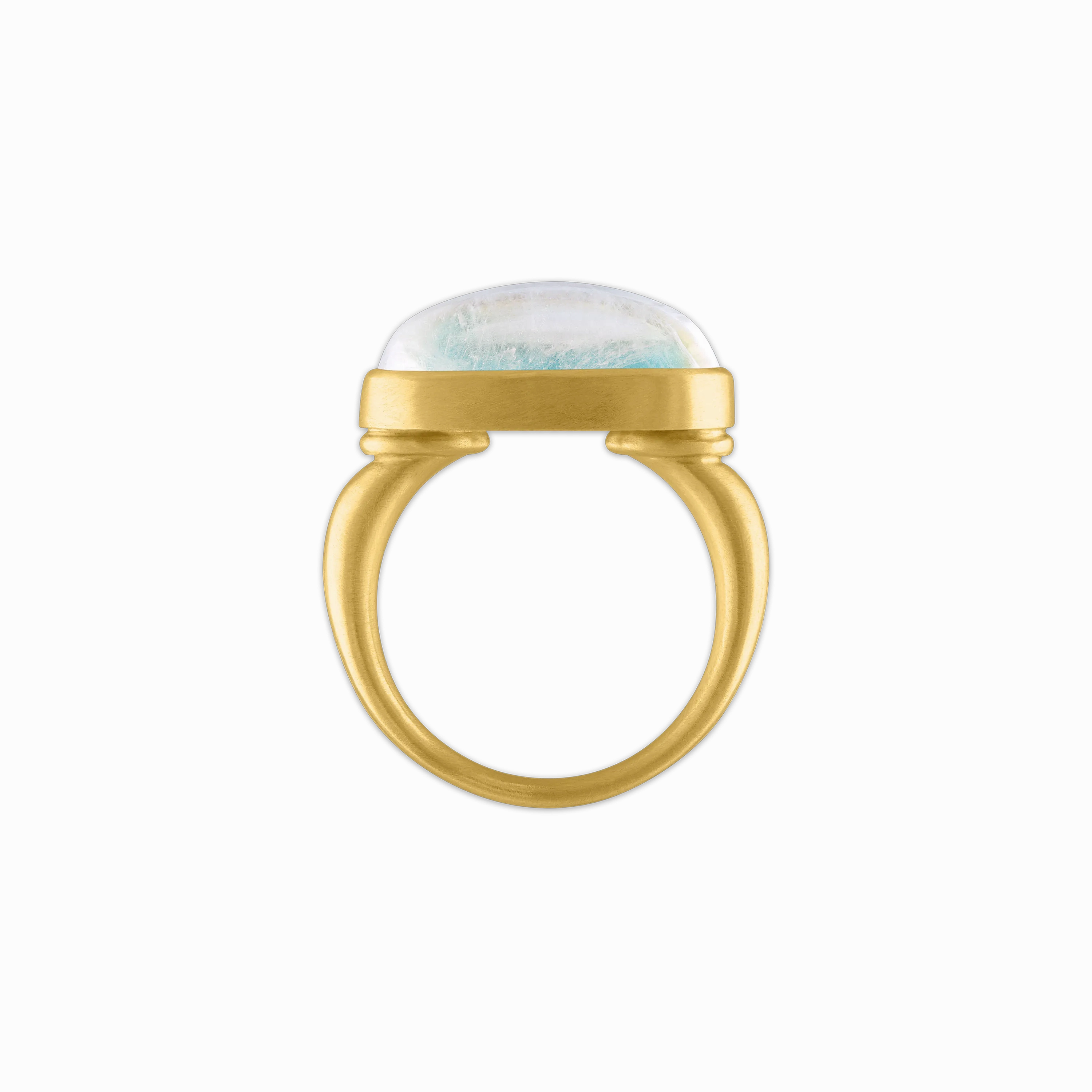 Rainbow Moonstone Tegula Ring