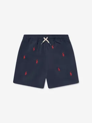 Ralph Lauren Jungen Logo Badeshorts in Marineblau