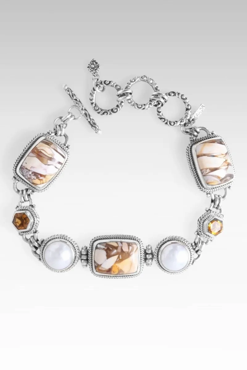 Remember Hope Bracelet II? in Brecciated Mookaite, Freshwater Pearl &amp; Citrine