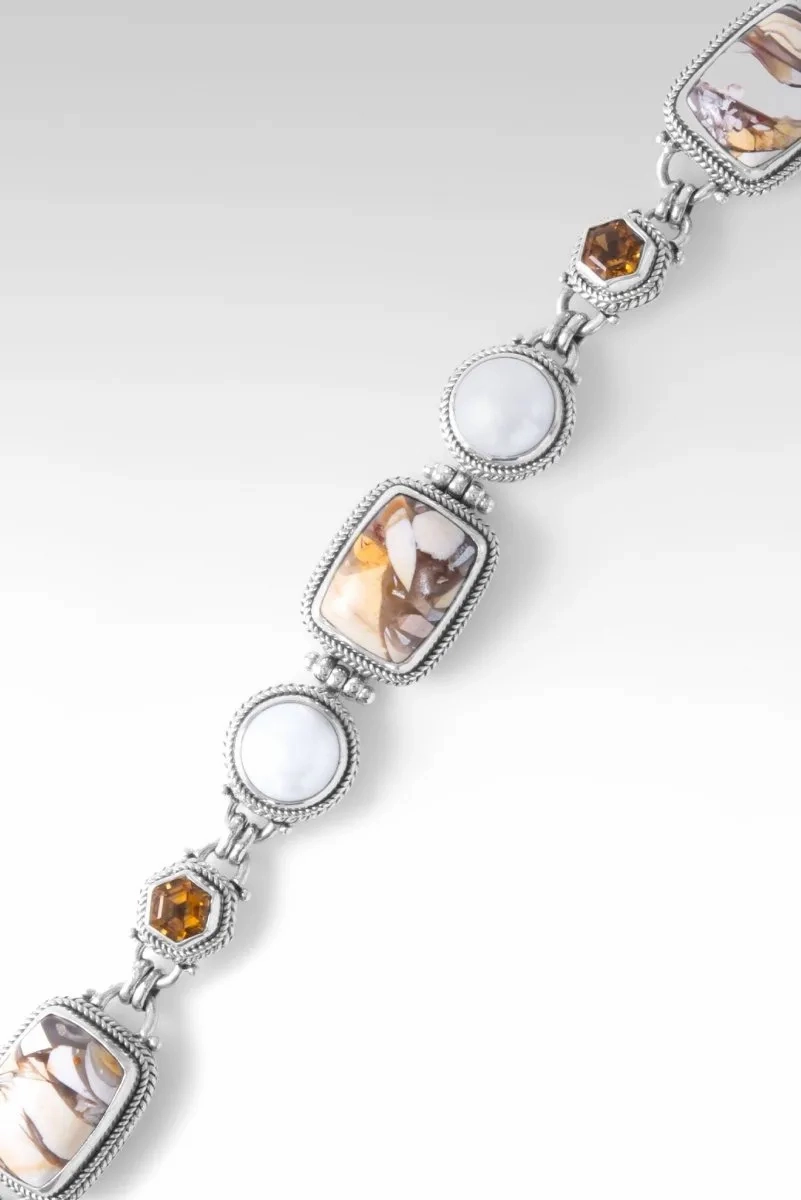 Remember Hope Bracelet II? in Brecciated Mookaite, Freshwater Pearl &amp; Citrine