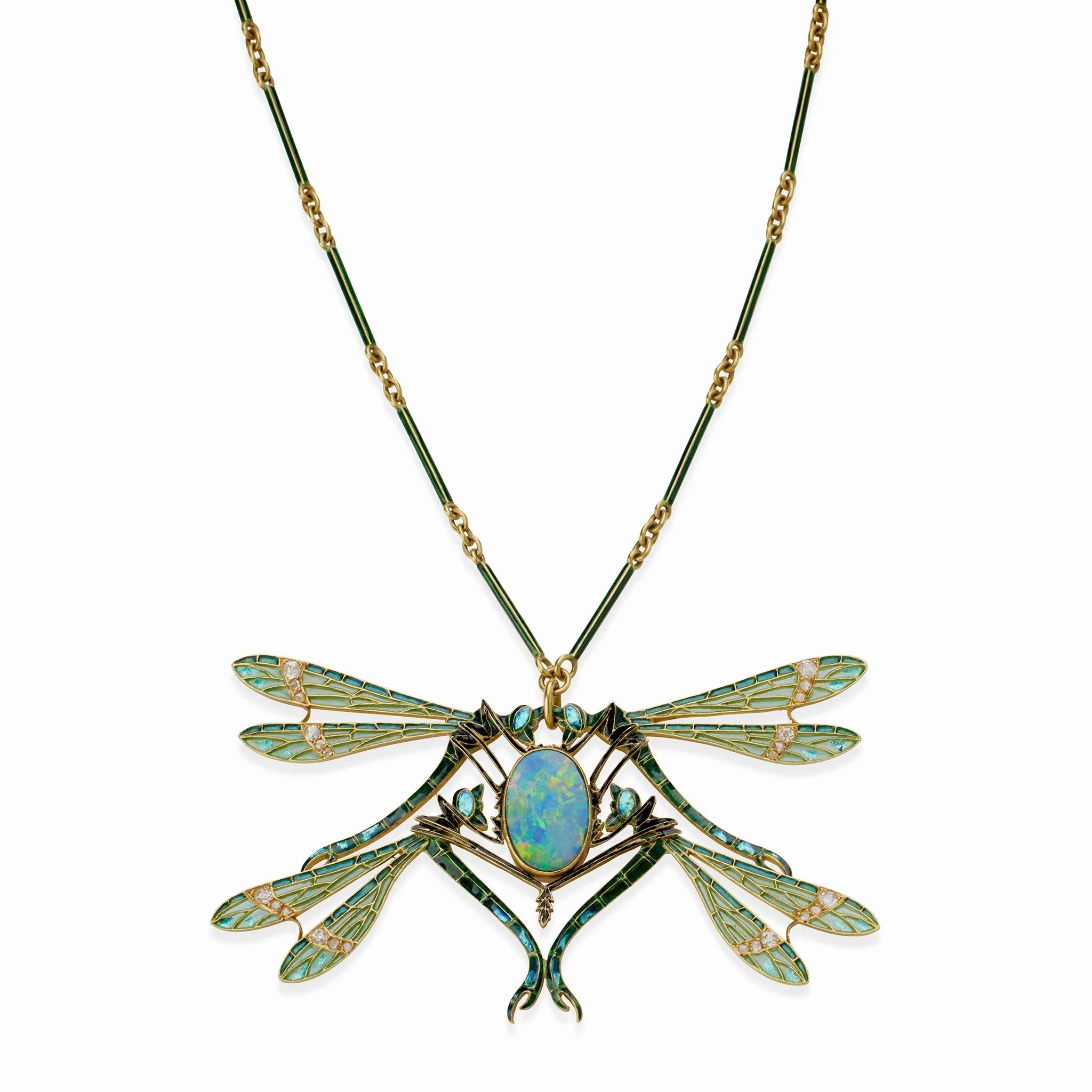 Ren?? Lalique &quot;Four Dragonflies&quot; Pendant Necklace
