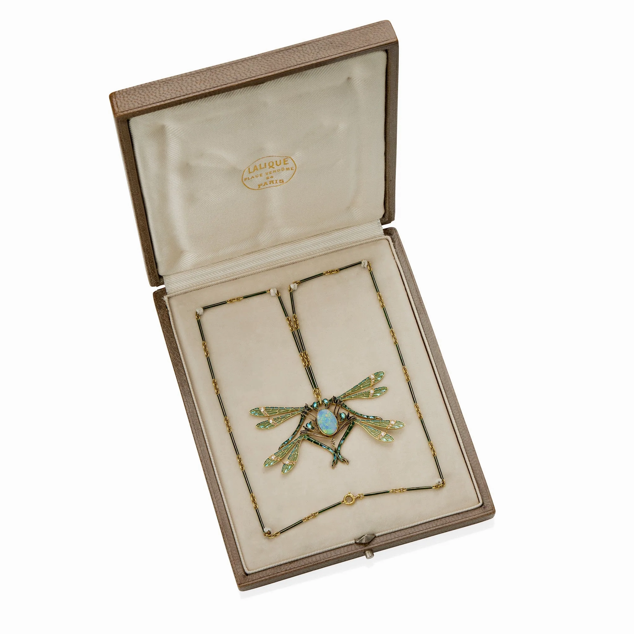 Ren?? Lalique &quot;Four Dragonflies&quot; Pendant Necklace