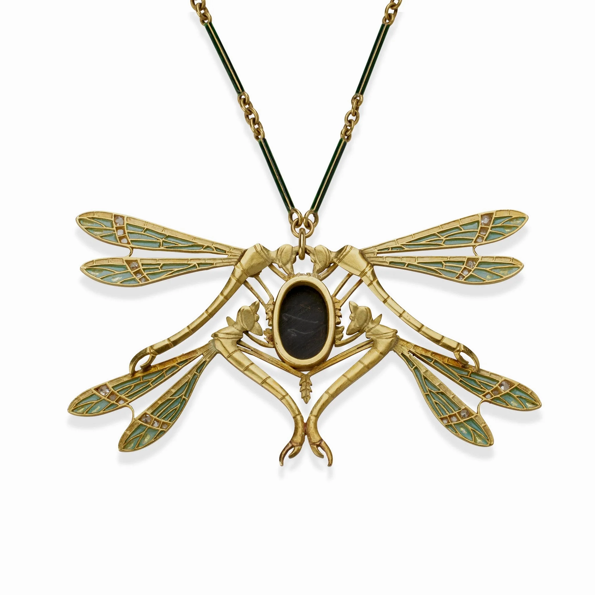 Ren?? Lalique &quot;Four Dragonflies&quot; Pendant Necklace