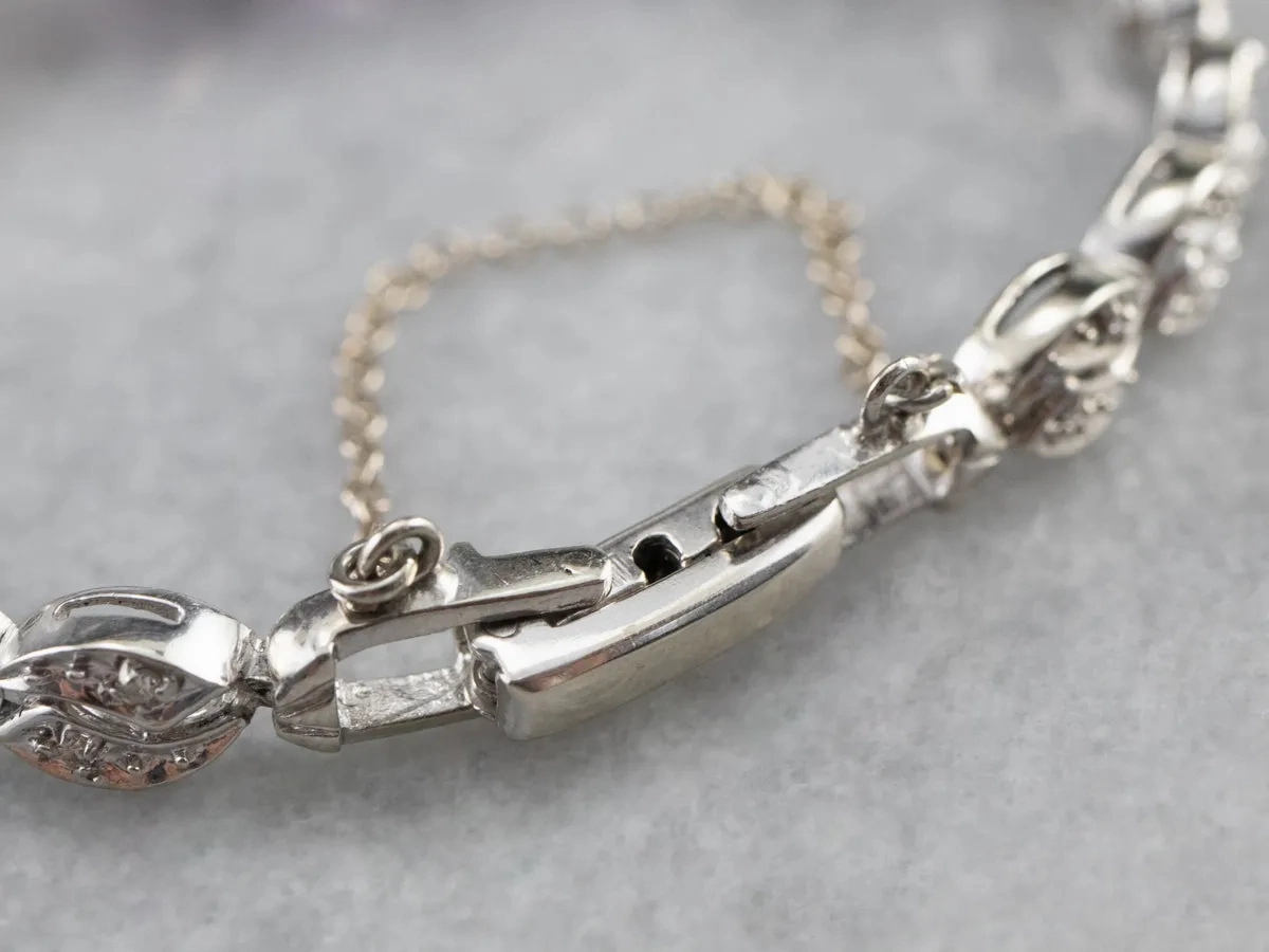 Retro Era Amethyst and Diamond Bracelet