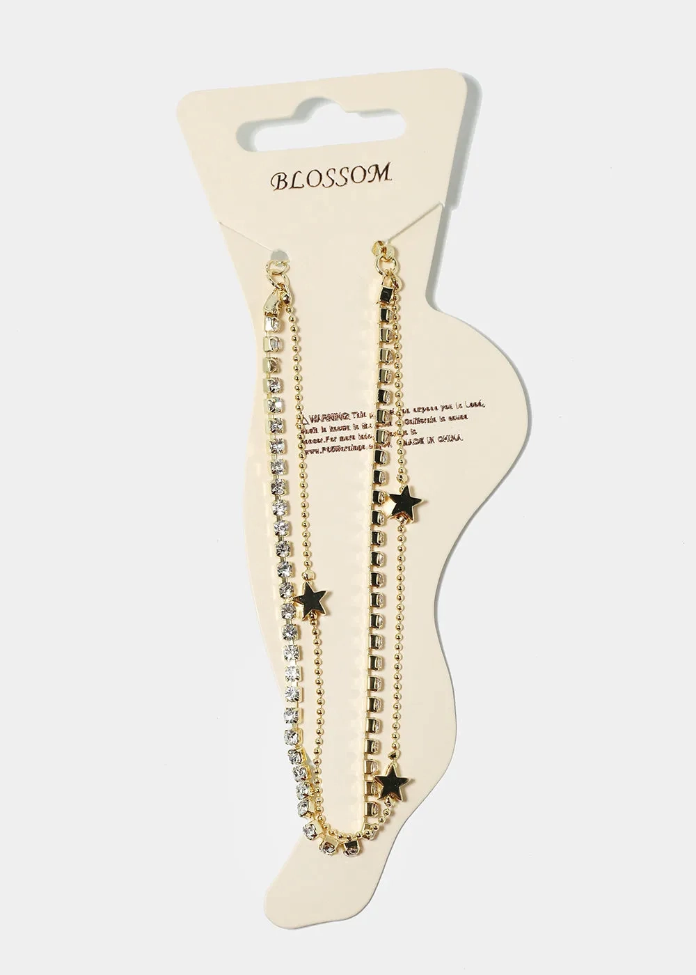 Rhinestone &amp; Star Studded Anklet