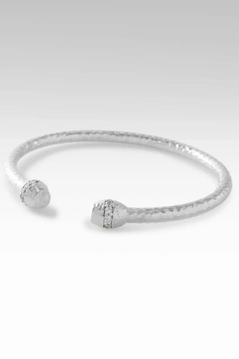 Rhodium Circle of Faith Tip-to-Tip Bracelet? in White Zircon