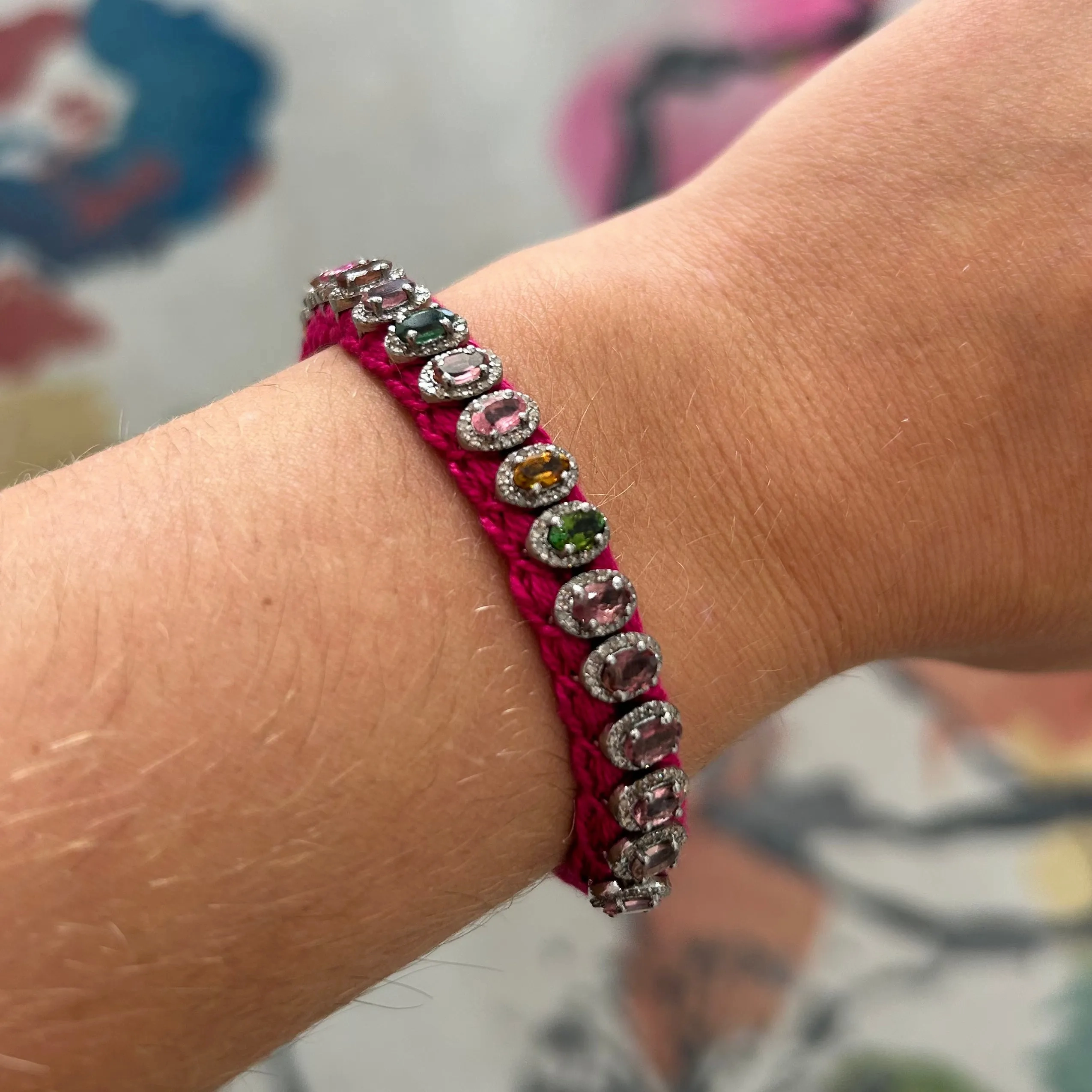 Rio Diamond &amp; Tourmaline Fuchsia Bracelet