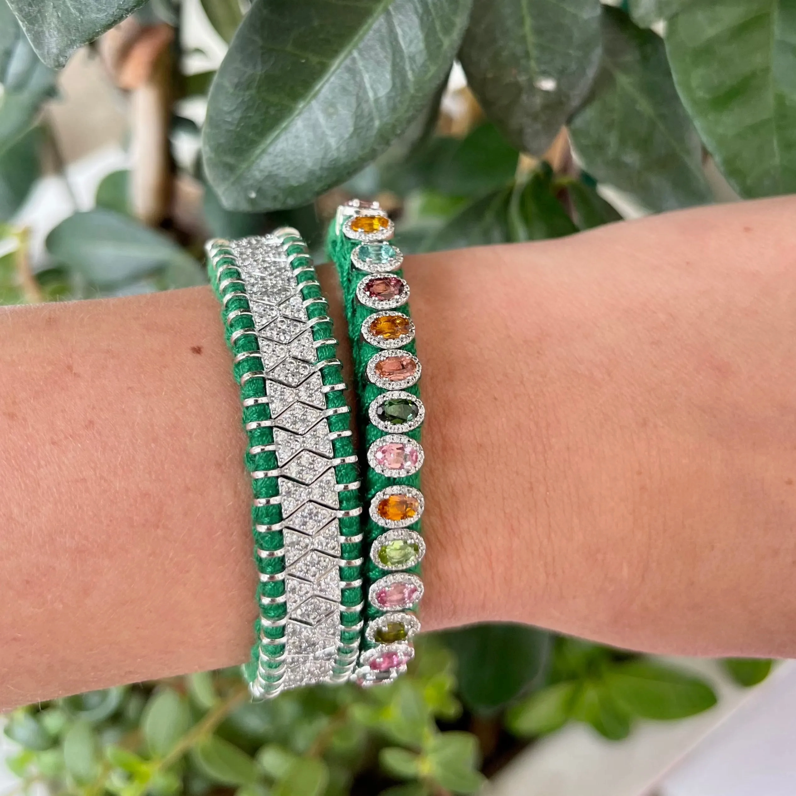 Rio Diamond &amp; Tourmaline Green Bracelet