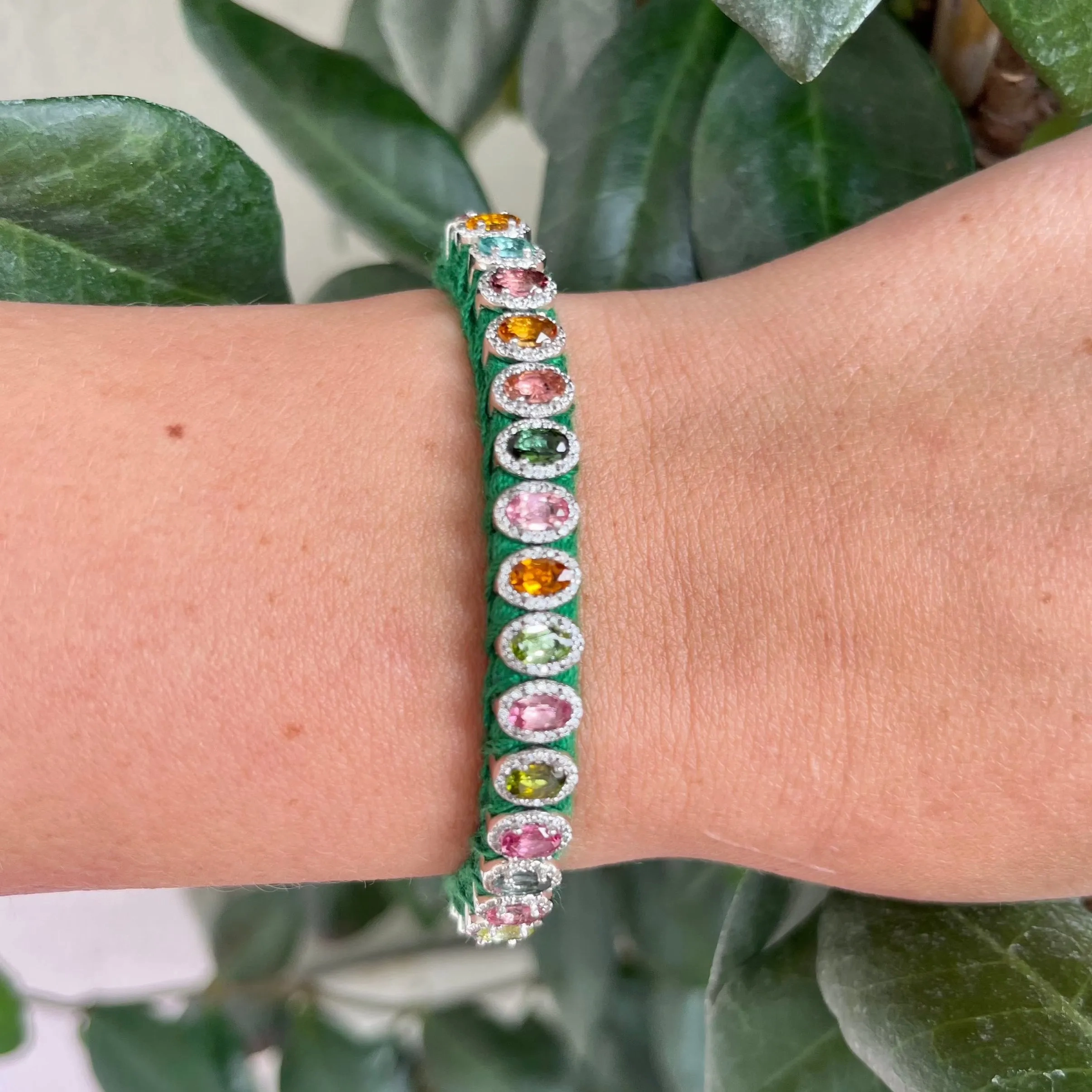 Rio Diamond &amp; Tourmaline Green Bracelet