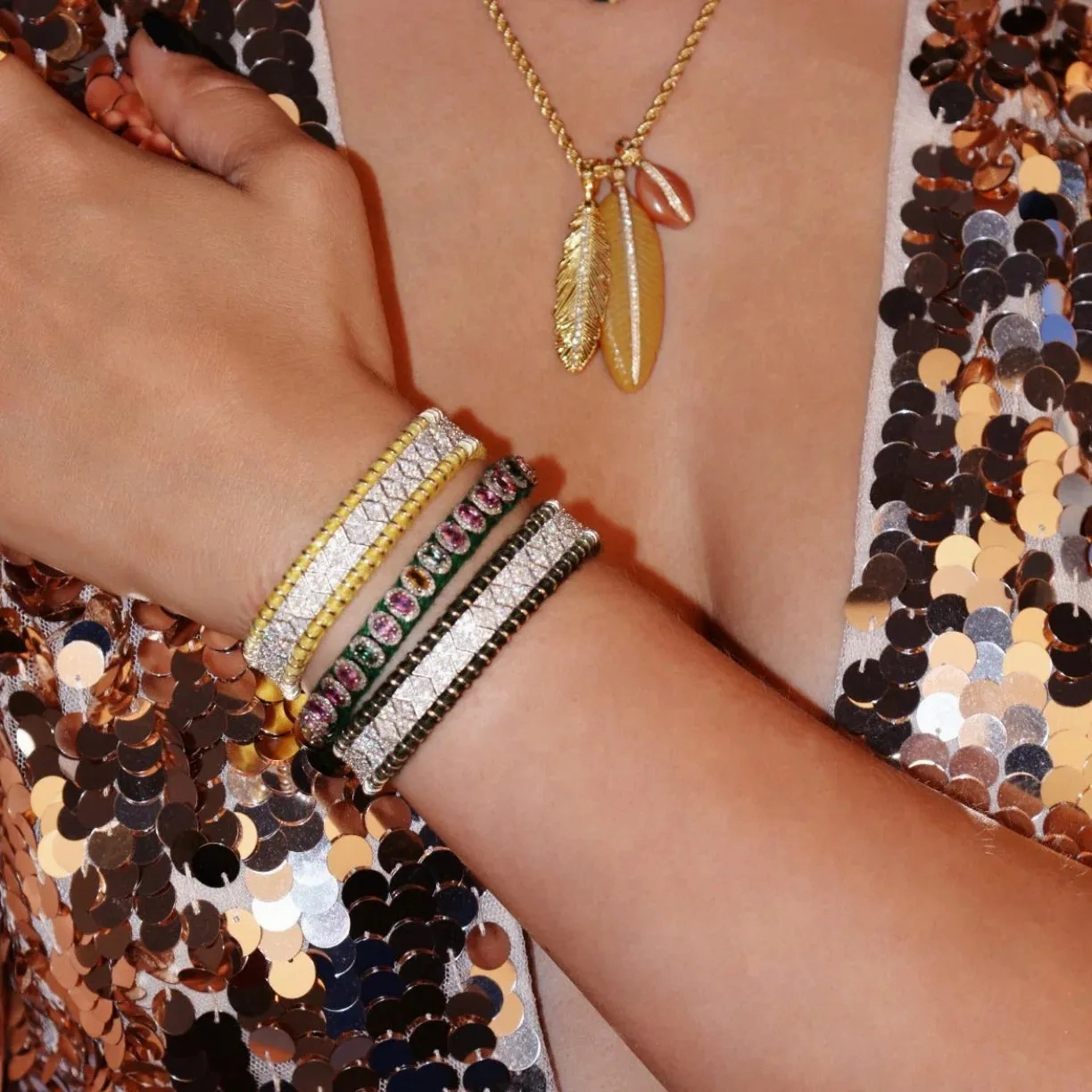 Rio Diamond &amp; Tourmaline Green Bracelet