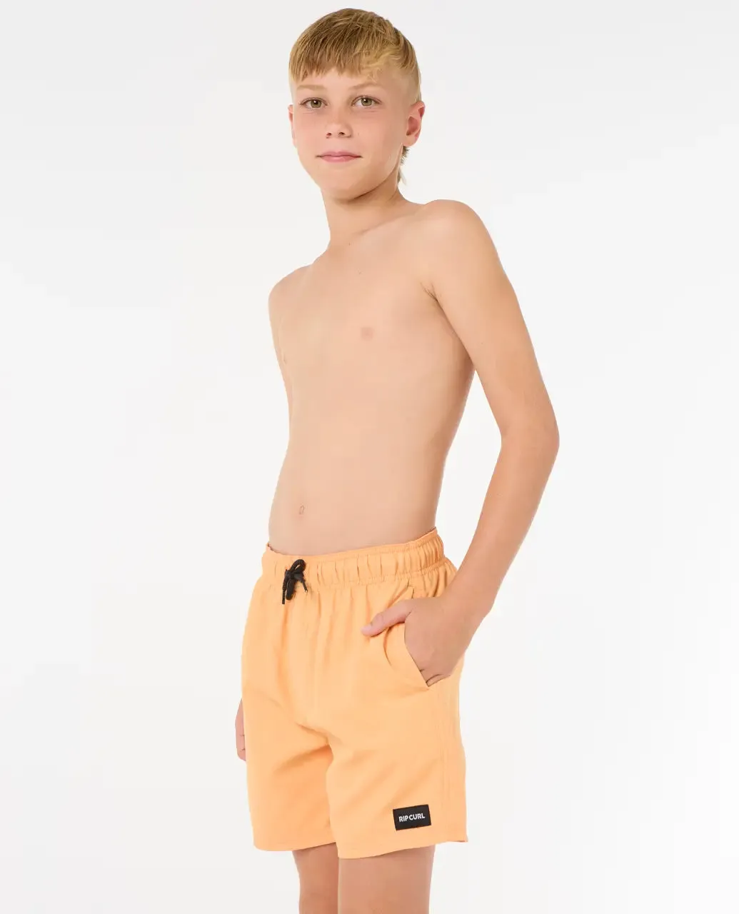 Rip Curl Clothing Jungen Offset Volley Shorts in Mandarin Zest