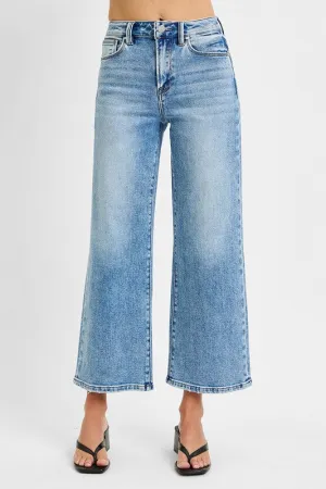 Risen Jeans High-Waist Crop-Weite Jeans