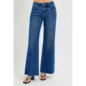 Risen Tummy Control Mid Rise Weitbeinjeans
