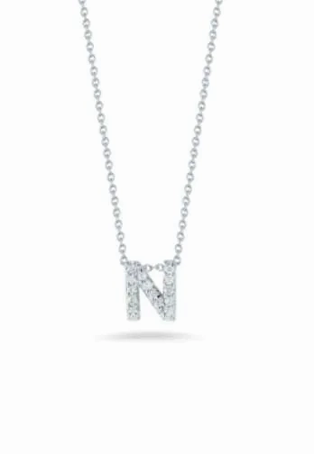 Roberto Coin 18K Diamond Love Letter &amp;#34;N&amp;#34; Necklace