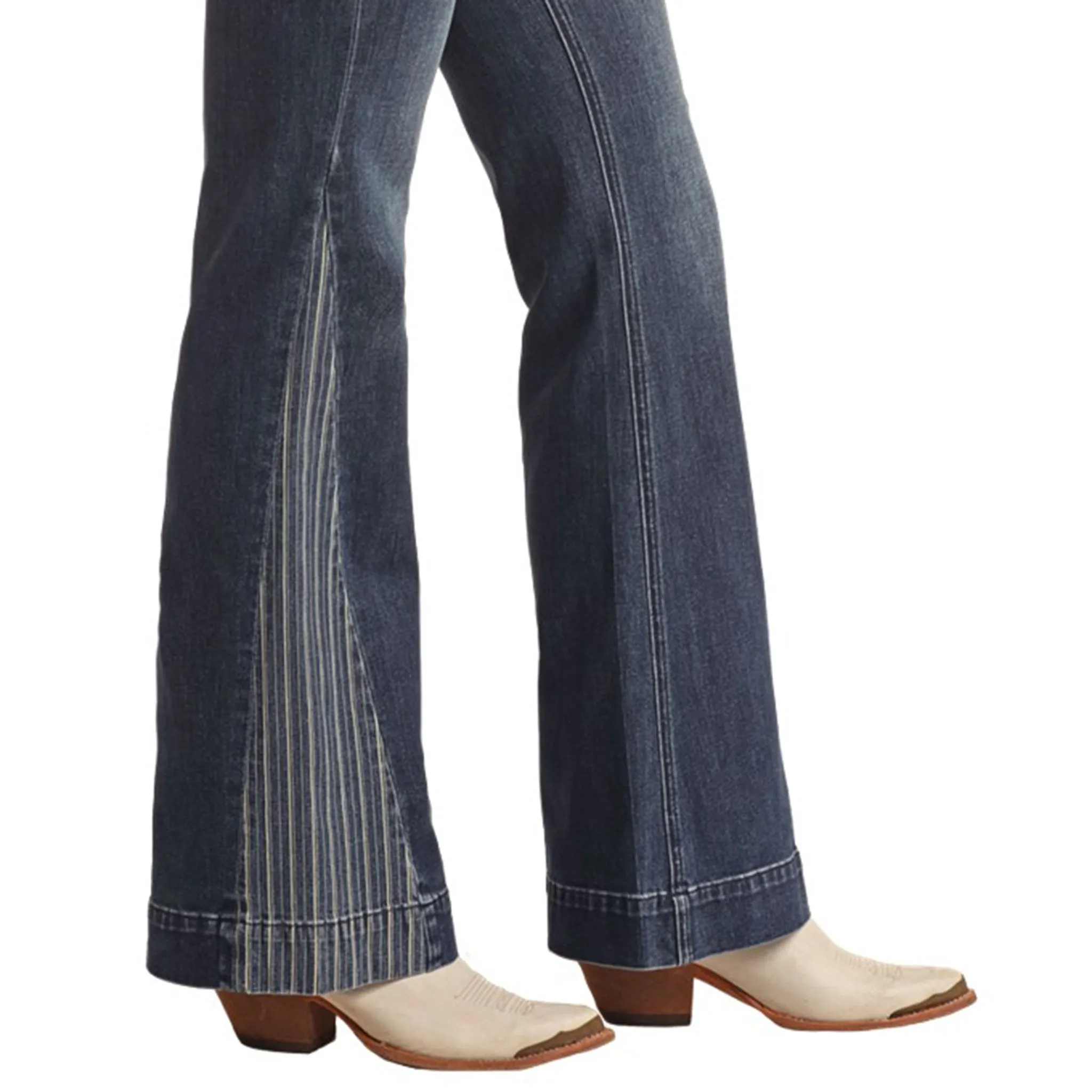 Rock & Roll Damen-Hose in Dunkelblau mit Streifen an den Beinen