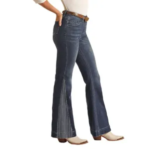 Rock & Roll Damen-Hose in Dunkelblau mit Streifen an den Beinen