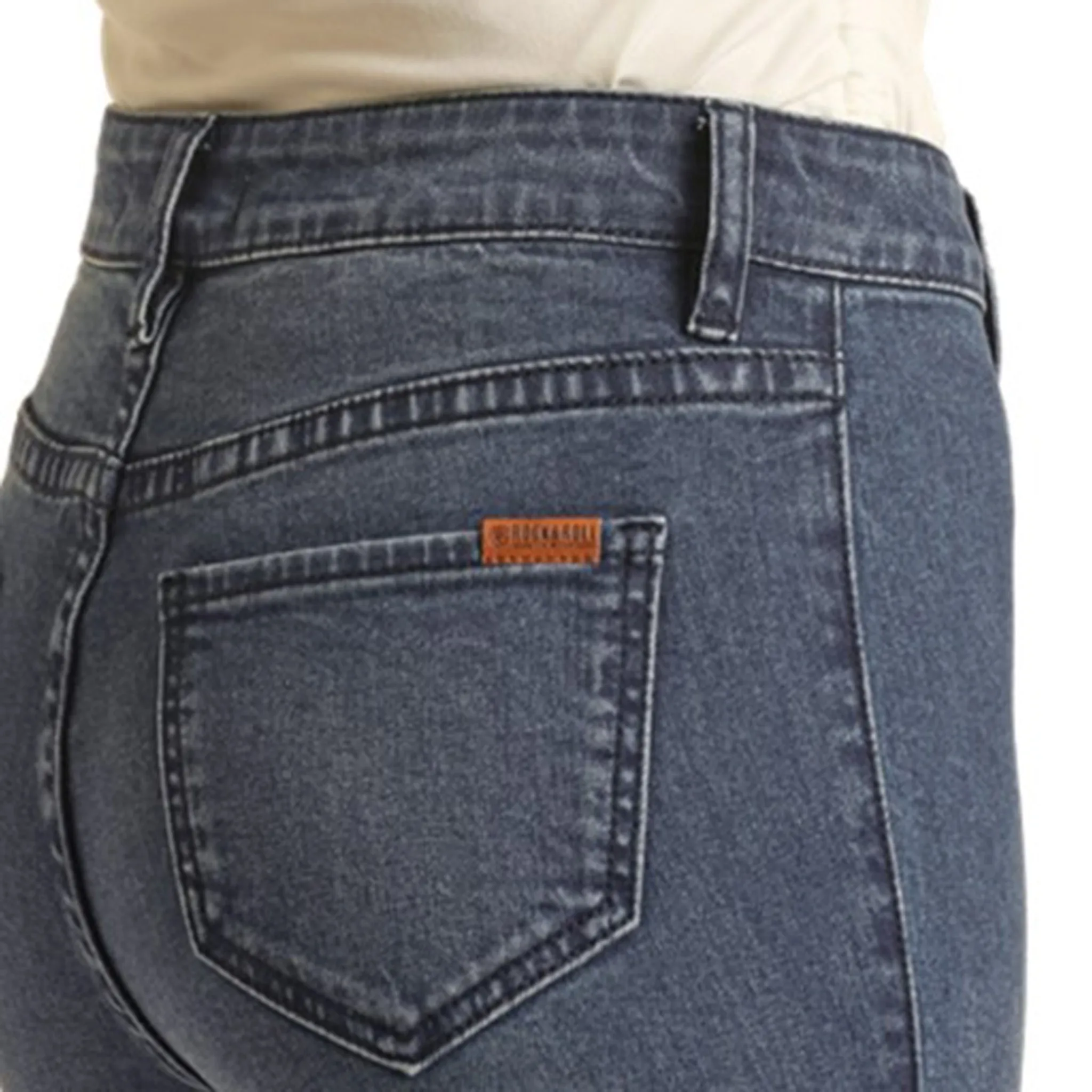 Rock & Roll Damen Jeans mit mittlerer Waschung und Knopf-Flare