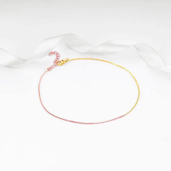 Rose Gold And Golden Cable Chain Anklet