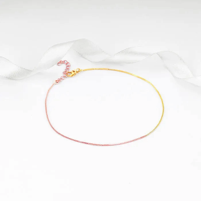 Rose Gold And Golden Cable Chain Anklet