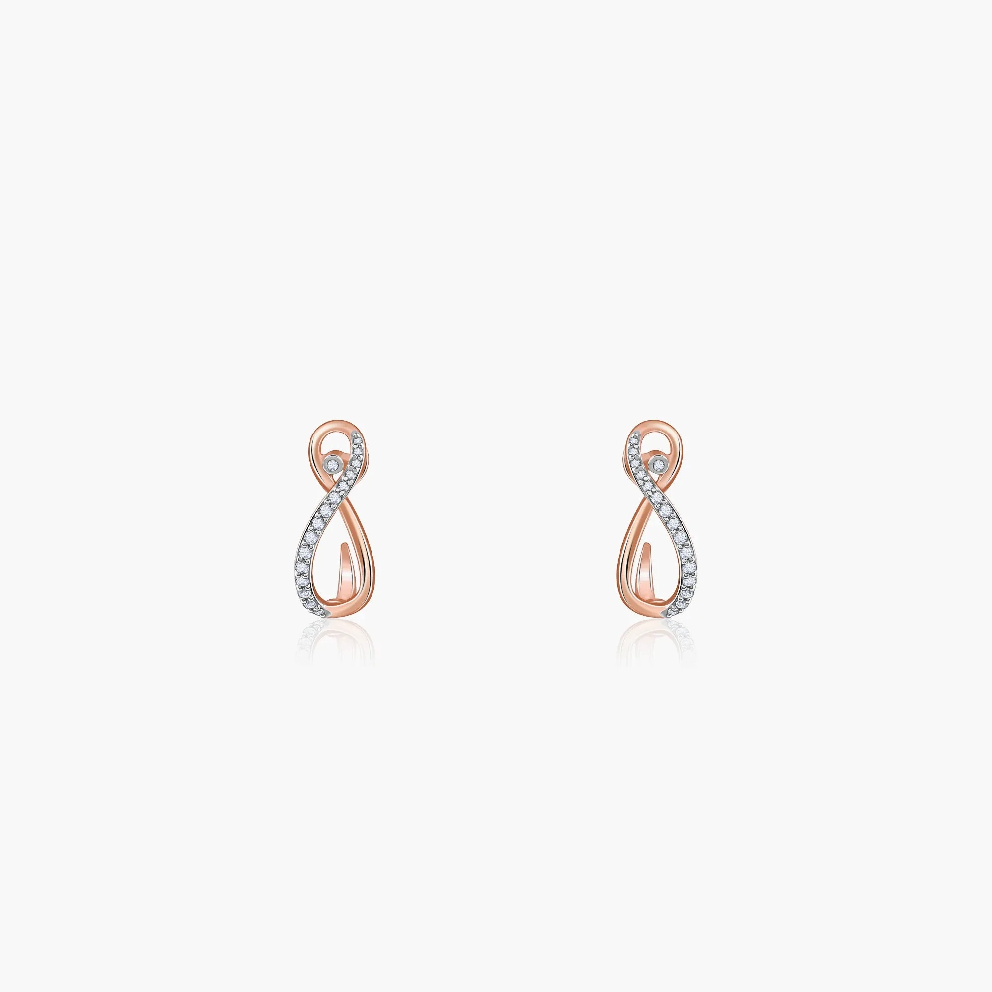 Rose Gold Artemis J-hoop Diamond Earrings