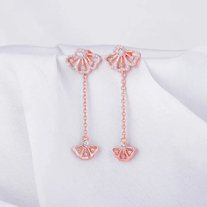 Rose Gold Brilliant Eyebright Dangler Earrings