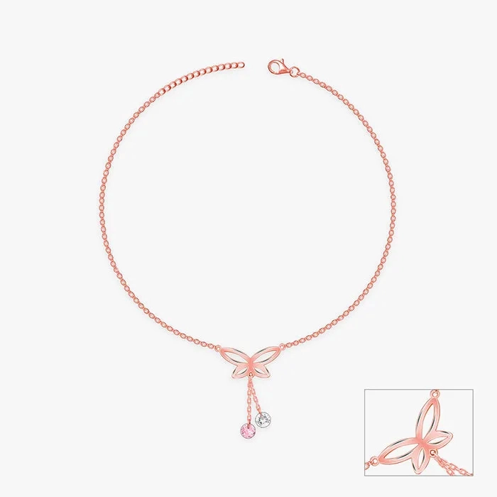 Rose Gold Butterfly Dance Anklet