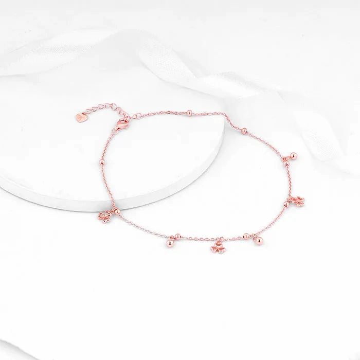 Rose Gold Chiming Clubs Anklet