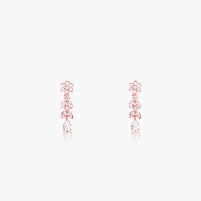 Rose Gold Floral Splurge Earrings