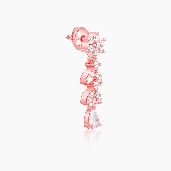 Rose Gold Floral Splurge Earrings