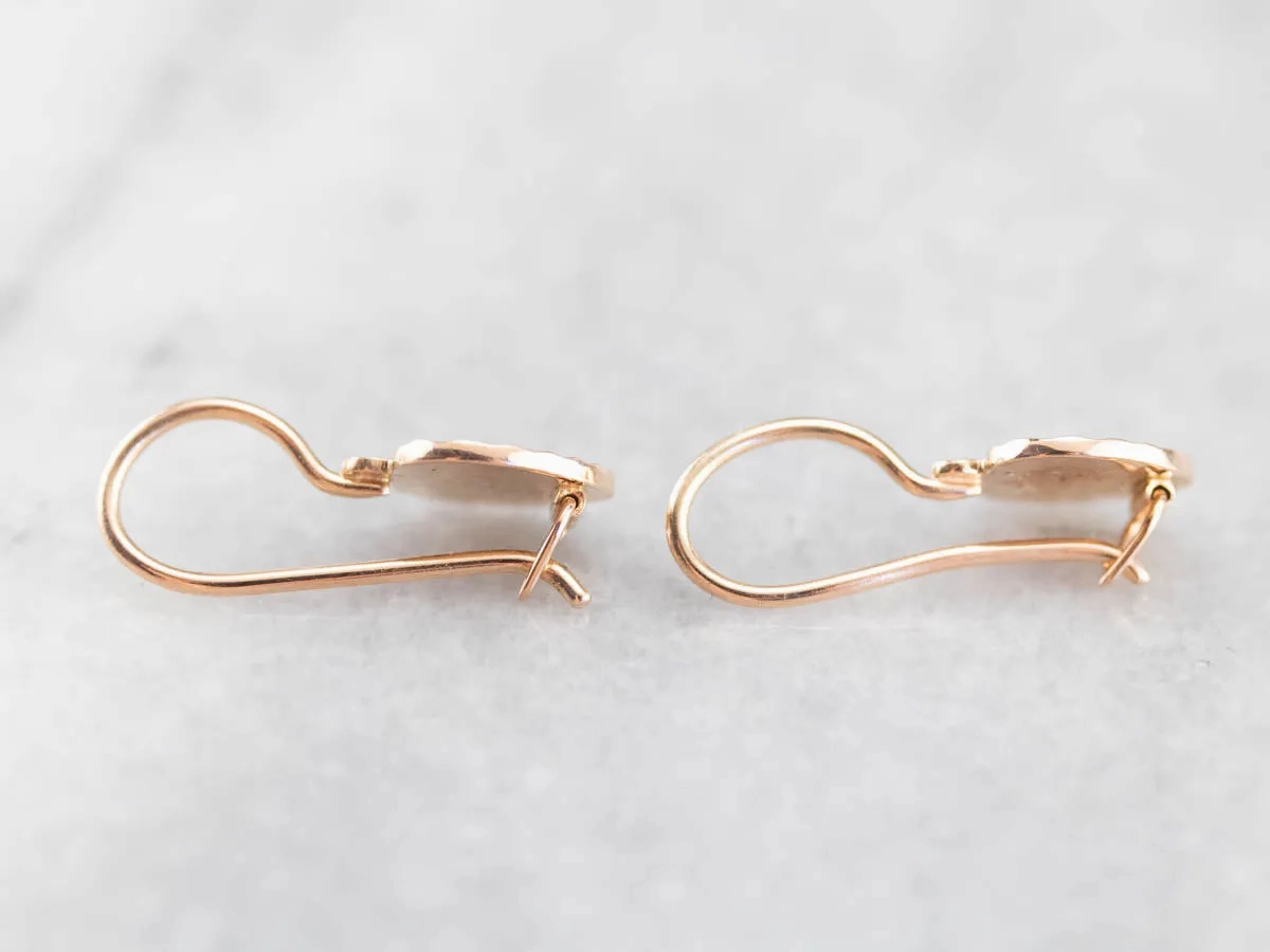 Rose Gold Heart Drop Earrings