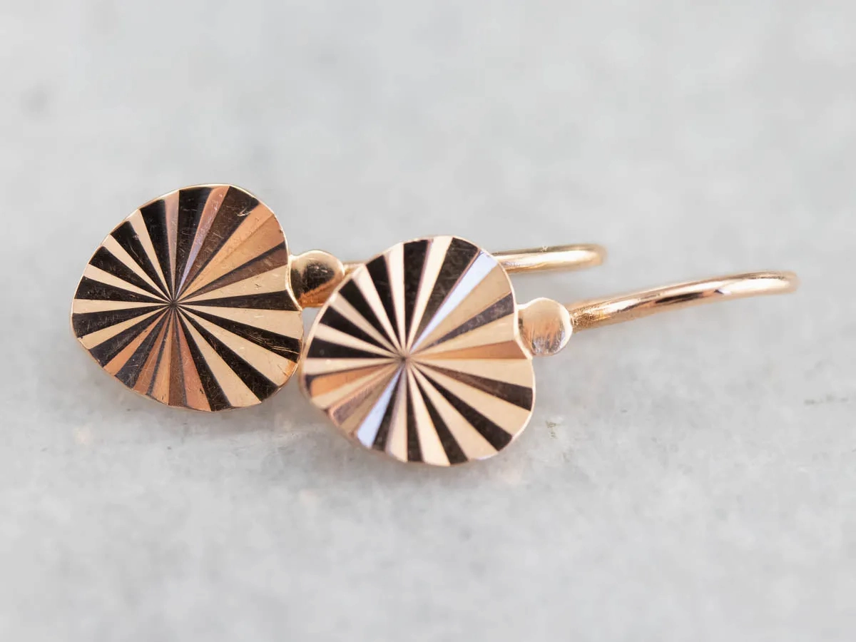 Rose Gold Heart Drop Earrings