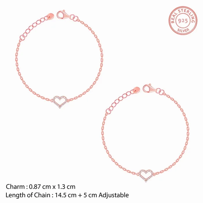 Rose Gold Heart Kids Anklet  (1-5 years)