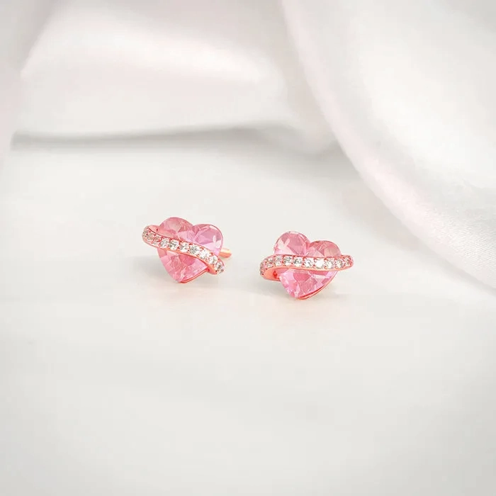 Rose Gold Heartlet Glow Studs