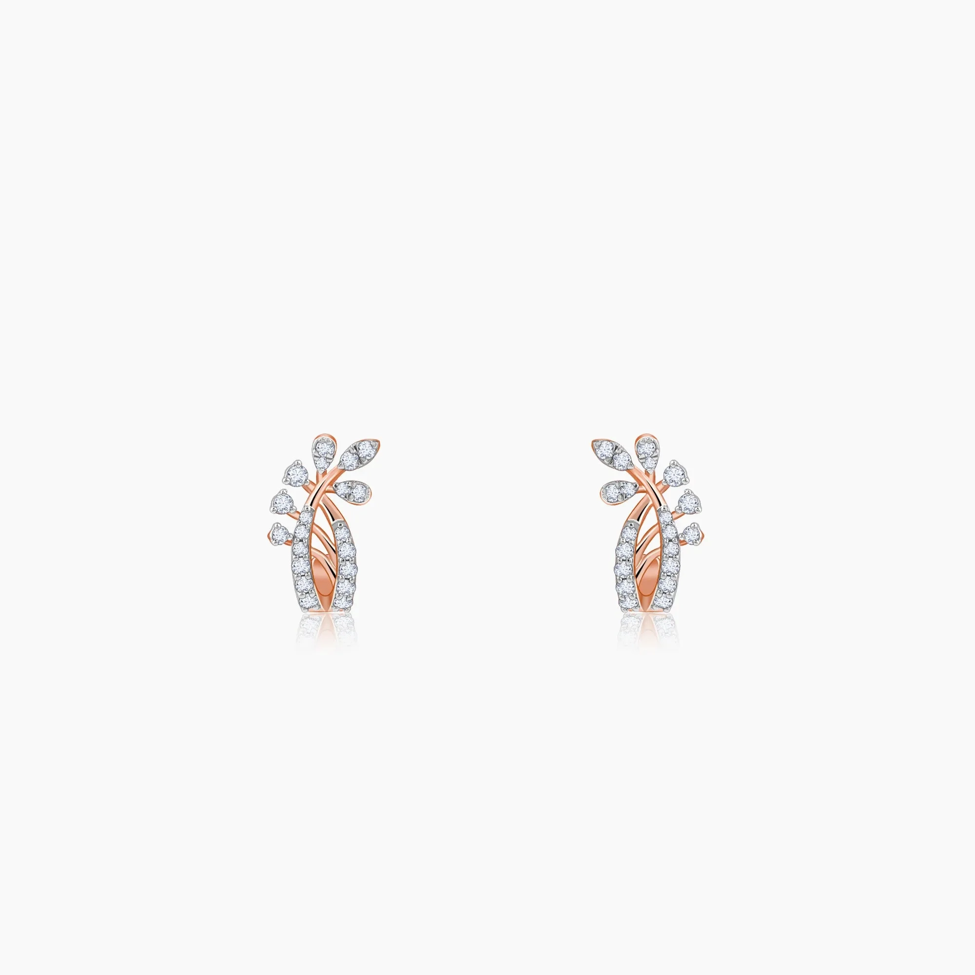 Rose Gold Juno J-hoop Diamond Earrings