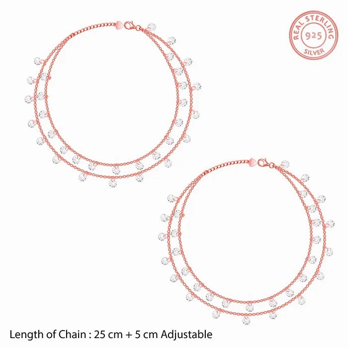 Rose Gold Layered Queen's Anklet