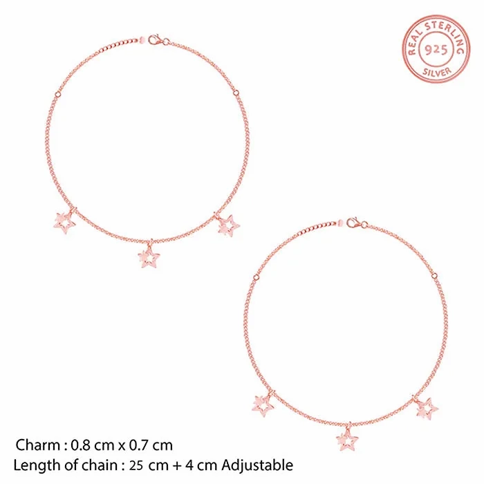 Rose Gold Merging Stars Anklet