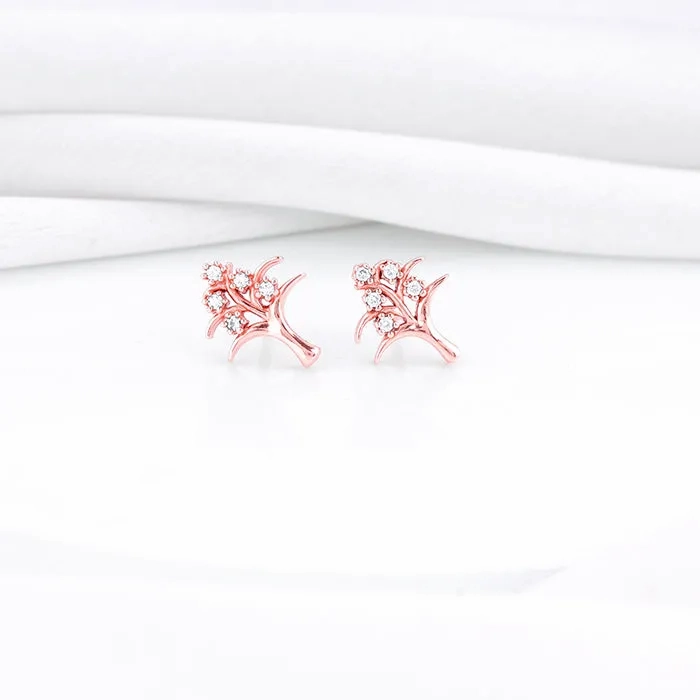 Rose Gold Neem Tree Earrings