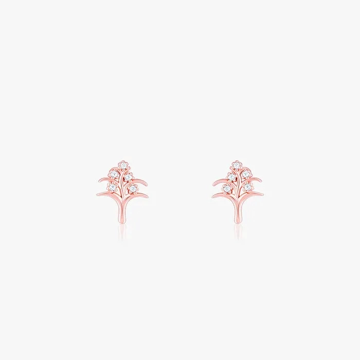 Rose Gold Neem Tree Earrings