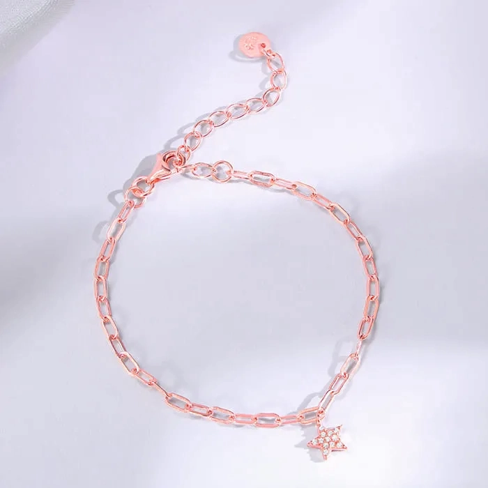 Rose Gold Star Charm Kids Anklet (1-5 years)