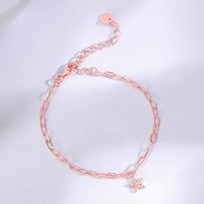 Rose Gold Star Charm Kids Anklet (1-5 years)
