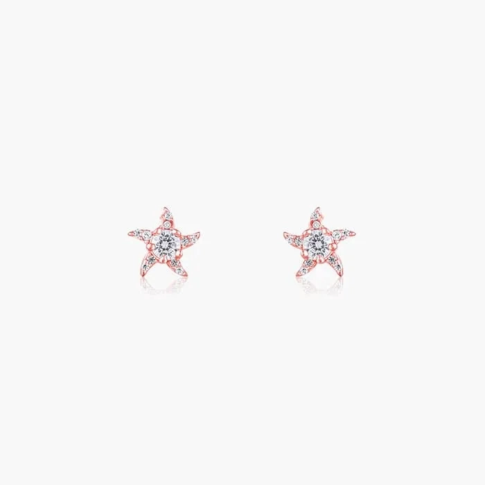 Rose Gold Starfish Earrings
