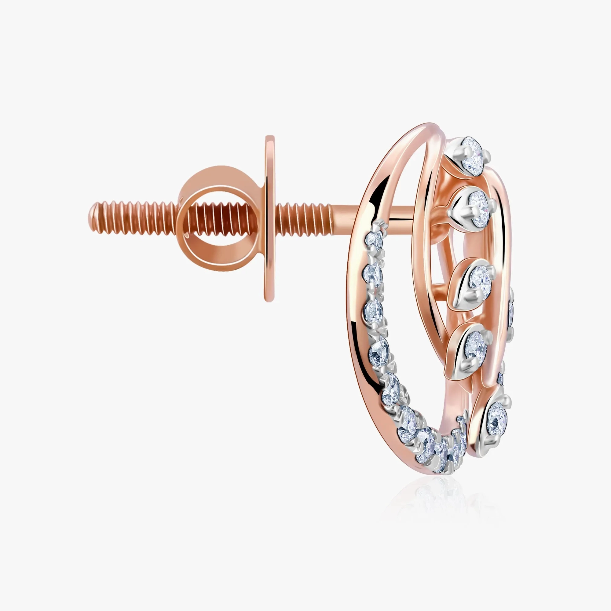 Rose Gold Sweet Alyssum Diamond Earrings
