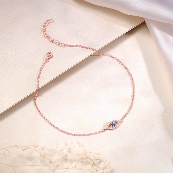 Rose Gold The Evil Eye Anklet