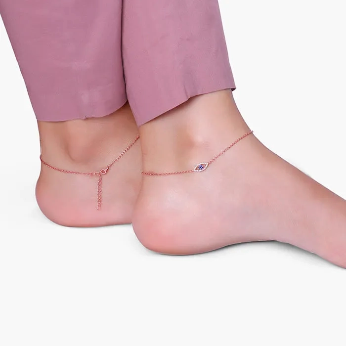 Rose Gold The Evil Eye Anklet