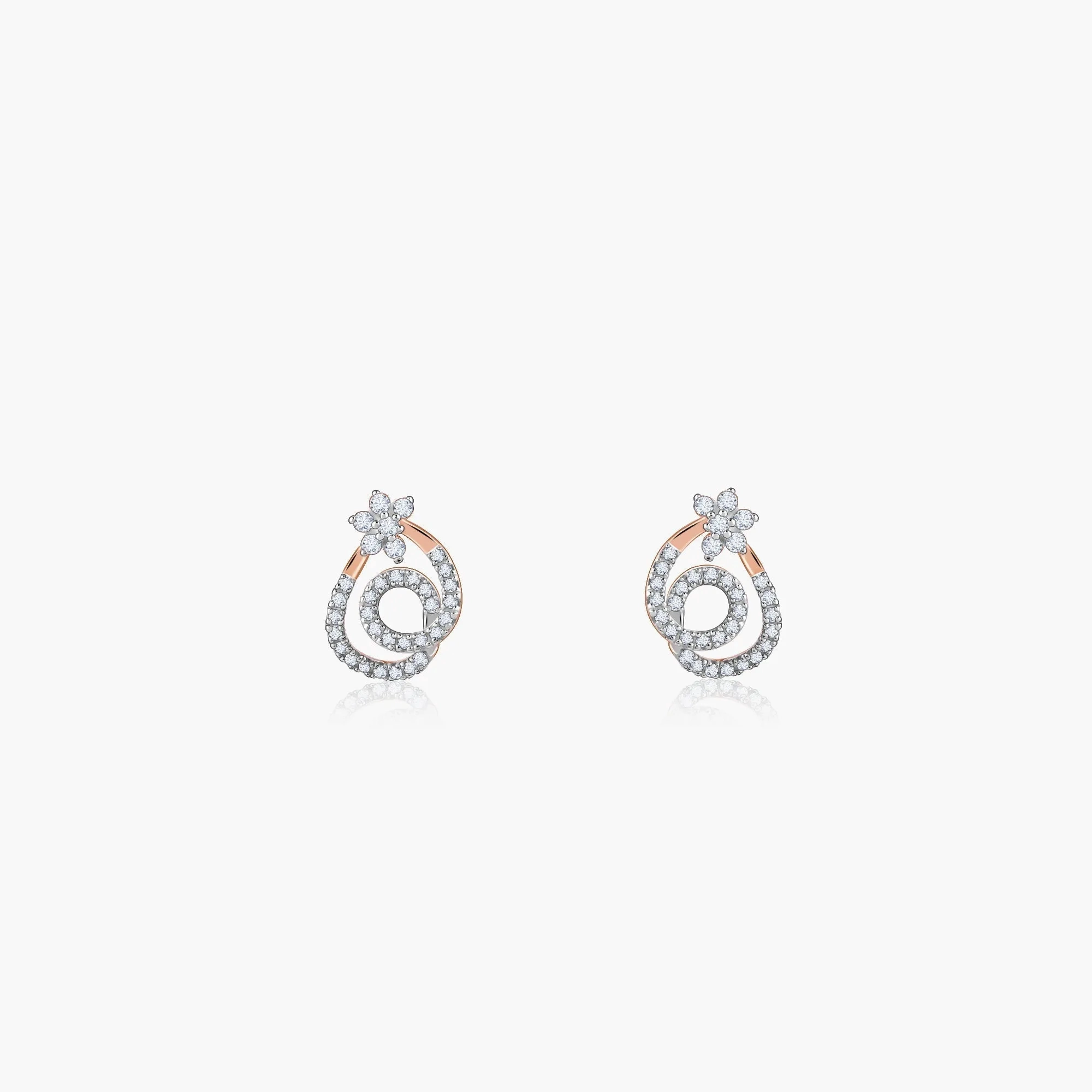 Rose Gold Twist of Grace Diamond Earrings