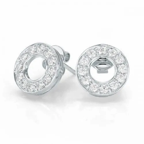 Round Brilliant stud earrings with 0.48 carats* of diamond simulants in 10 carat white gold